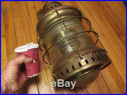 Vintage Perkins Perko Brass Nautical Mariners Hanging 110v Anchor Lamp 360 Light