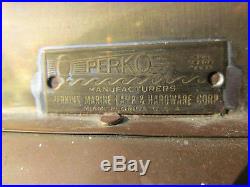 Vintage Perkins Perko Brass Nautical Mariners Hanging 110v Anchor Lamp 360 Light