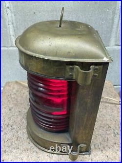 Vintage Perko Brass Nautical Light Lantern Original Maritime Red