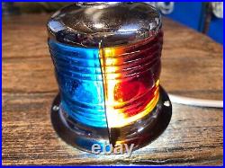 Vintage Perko Chrome Bow Light Red/green Glass Lens 6 Long New Led Bulb/wiring