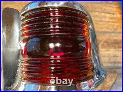 Vintage Perko Chrome Bow Light Red/green Glass Lens 6 Long New Led Bulb/wiring