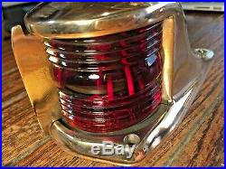 Vintage Perko Heavy Cast Bronze Bow Light, Red/green Lens New Socket/led 6 Long