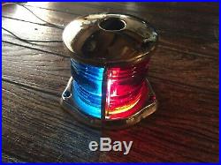 Vintage Perko Heavy Cast Bronze Bow Light, Red/green Lens New Socket/led 6 Long