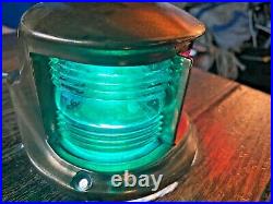 Vintage Perko Heavy Cast Bronze Bow Light, Red/green Lens New Socket/led 8 Long