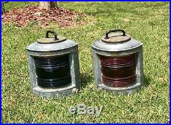 Vintage Perko Port Pair of Starboard Marine Lanterns Red and Green Lights