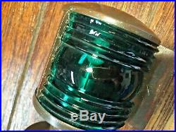 Vintage Perko Soup Can Bronze Bow Light, Red/green Glass Lens New Socket/led