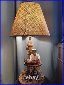 Vintage Peter Apsit Nantucket Originals Nautical Sea Captain Chalkware Lamp