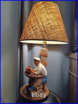 Vintage Peter Apsit Nantucket Originals Nautical Sea Captain Chalkware Lamp