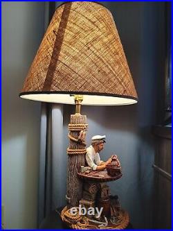 Vintage Peter Apsit Nantucket Originals Nautical Sea Captain Chalkware Lamp