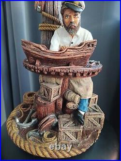 Vintage Peter Apsit Nantucket Originals Nautical Sea Captain Chalkware Lamp