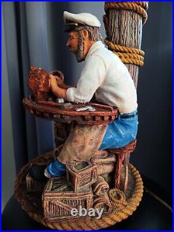 Vintage Peter Apsit Nantucket Originals Nautical Sea Captain Chalkware Lamp