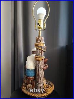 Vintage Peter Apsit Nantucket Originals Nautical Sea Captain Chalkware Lamp