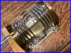 Vintage Polished Brass Glass Stern Light New Wiring/led