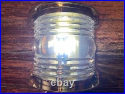 Vintage Polished Brass Glass Stern Light New Wiring/led