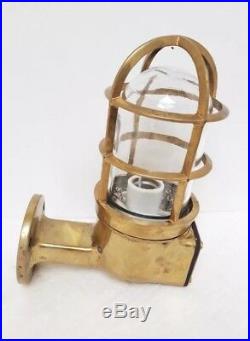 Vintage Polished Brass Nautical Industrial Explosion-Proof Light Fixture New