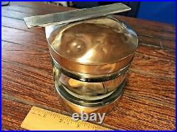 Vintage Polished Brass Stern Light Led With Glass Lens And Heavy Duty Mount