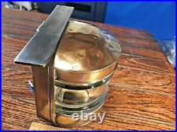 Vintage Polished Brass Stern Light Led With Glass Lens And Heavy Duty Mount
