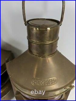 Vintage Port Starboard Brass Bulb Light Lantern Lamps Nautical Marine Ship Theme