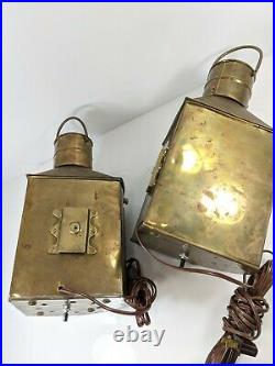 Vintage Port Starboard Brass Bulb Light Lantern Lamps Nautical Marine Ship Theme
