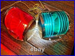 Vintage Pr Perko Cast Polished Bronze Red/green Running Lights New Wiring/leds