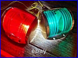 Vintage Pr Perko Cast Polished Bronze Red/green Running Lights New Wiring/leds