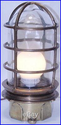 Vintage R&S Co Original Brass Ship Nautical Passageway Marine Lamp Light Antique