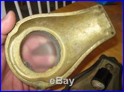 Vintage RARE Oceanic Brass Bulkhead Light With Embossed Anchor Military