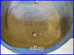 Vintage RARE Oceanic Brass Bulkhead Light With Embossed Anchor Military