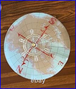 Vintage Rare Nautical Glass Ship Wheel Ceiling Light Fixture Shade