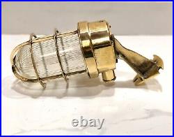 Vintage Reclaimed Old Authentic Ship Nautical Brass Bulkhead Wall Sconce Light