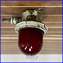 Vintage Red Globe Unpolished Ceiling Light