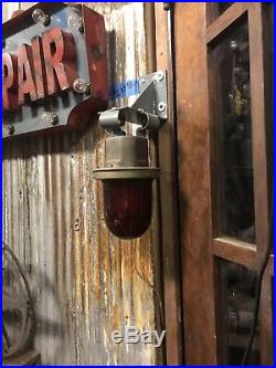 Vintage Red Warning Light From Naval Air Base Mancave Light