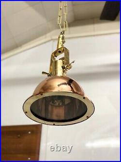 Vintage Replica Marine Cargo Smooth Copper & Brass Ceiling/Pendant Ship Light