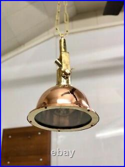 Vintage Replica Marine Cargo Smooth Copper & Brass Ceiling/Pendant Ship Light