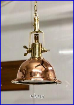 Vintage Replica Marine Cargo Smooth Copper & Brass Ceiling/Pendant Ship Light