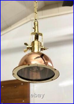 Vintage Replica Marine Cargo Smooth Copper & Brass Ceiling/Pendant Ship Light