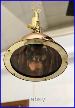 Vintage Replica Marine Cargo Smooth Copper & Brass Ceiling/Pendant Ship Light