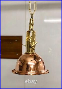 Vintage Replica Marine Cargo Smooth Copper & Brass Ceiling/Pendant Ship Light