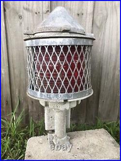 Vintage Road/bride Light Red Glass Nautical Light (untested)