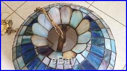 Vintage Sailboat Tiffany Style Stained Glass Swag Hanging Light Lamp Shade