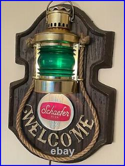Vintage Schaefer Beer Nautical Welcome Bar Light Signs for Man Cave