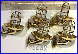Vintage Ship Marine Nautical Solid Brass Wall Sconce Light Fixture with Rain Cap