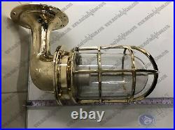 Vintage Ship Marine Nautical Solid Brass Wall Sconce Light Fixture with Rain Cap