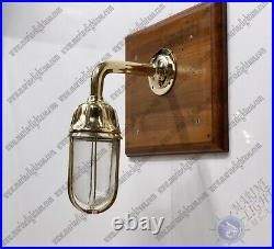 Vintage Ship Nautical Solid Brass Swan Neck 90 Passage Wall Sconce Light Fixture
