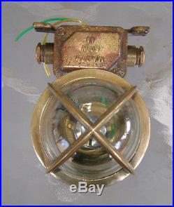 Vintage Ship Salvaged Hallborn Brass Nautical Light Rewired & Ready To Install
