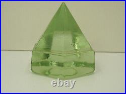 Vintage Ship's Deck Prism Light Green Glass Nautical Pyramid Boat Paperweight