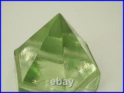 Vintage Ship's Deck Prism Light Green Glass Nautical Pyramid Boat Paperweight