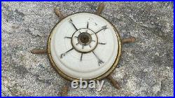 Vintage Ship's Wheel & Compass Nautical Ceiling Light Fixture