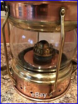 Vintage Ships Light Anchor Lantern Copper Brass Lamp Boat Yacht Nautical Marine