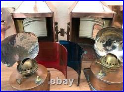 Vintage Ships Lights. Port & Starboard Lamps Nautical Marine Lanterns Boat Brass